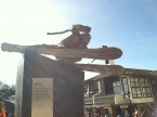 statue at the foot of Vail village